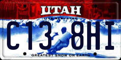 UT license plate C138HI