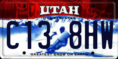 UT license plate C138HW