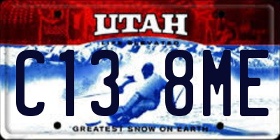 UT license plate C138ME