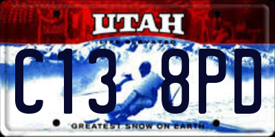 UT license plate C138PD