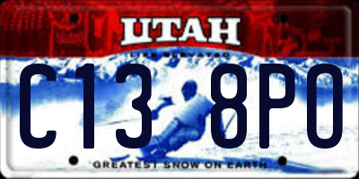 UT license plate C138PO