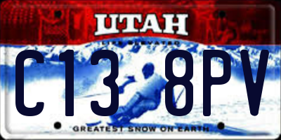 UT license plate C138PV