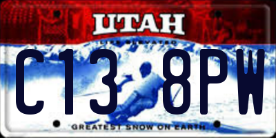 UT license plate C138PW