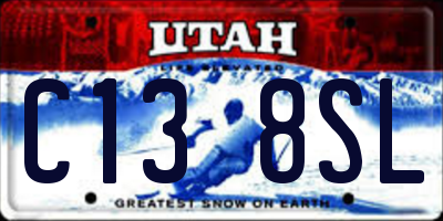 UT license plate C138SL