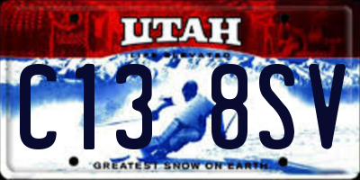 UT license plate C138SV
