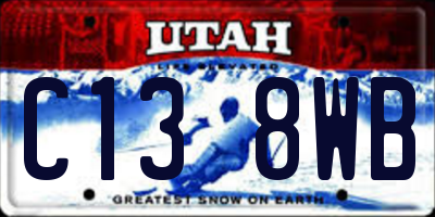UT license plate C138WB