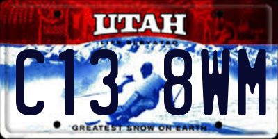 UT license plate C138WM