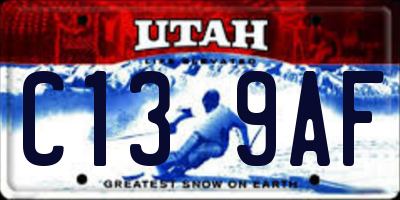 UT license plate C139AF