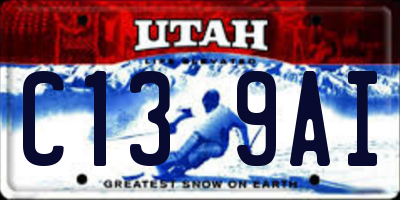 UT license plate C139AI