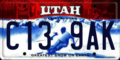 UT license plate C139AK