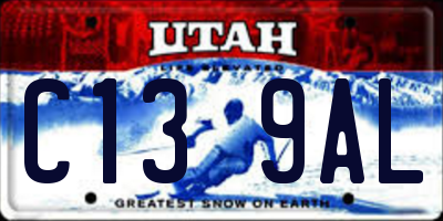 UT license plate C139AL