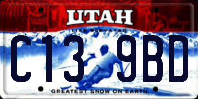UT license plate C139BD