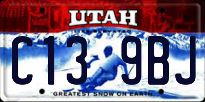 UT license plate C139BJ