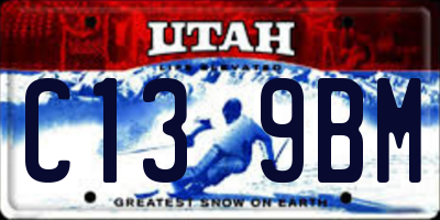 UT license plate C139BM