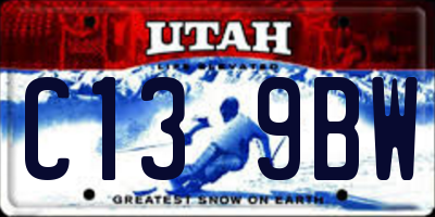 UT license plate C139BW