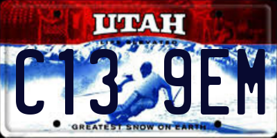 UT license plate C139EM