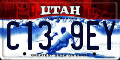UT license plate C139EY