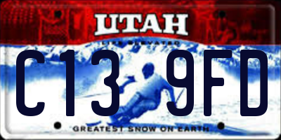 UT license plate C139FD