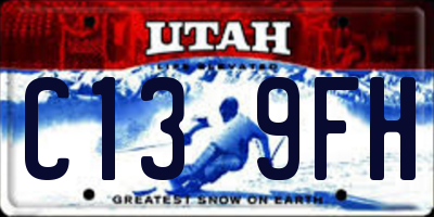 UT license plate C139FH