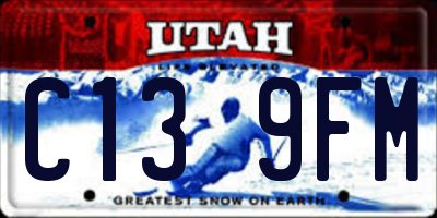 UT license plate C139FM