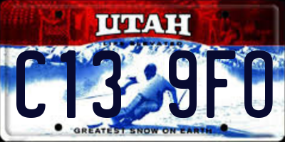 UT license plate C139FO