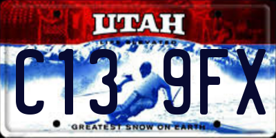 UT license plate C139FX