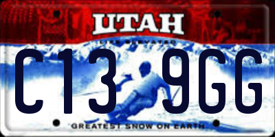 UT license plate C139GG