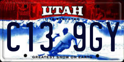 UT license plate C139GY