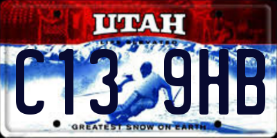 UT license plate C139HB