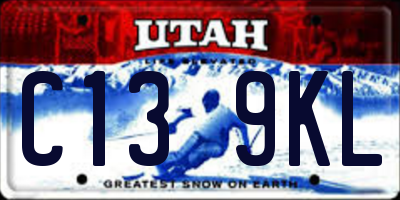 UT license plate C139KL