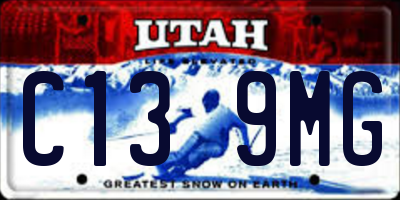 UT license plate C139MG