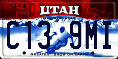 UT license plate C139MI