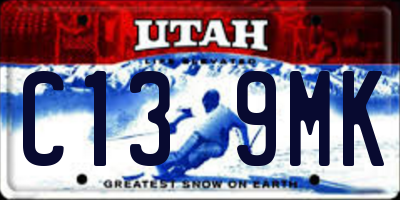 UT license plate C139MK