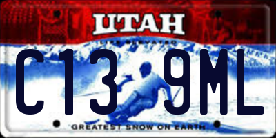 UT license plate C139ML