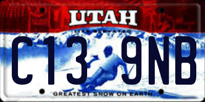 UT license plate C139NB