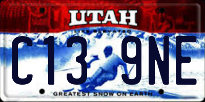 UT license plate C139NE