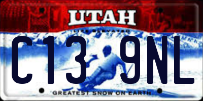 UT license plate C139NL