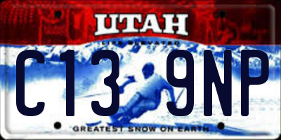 UT license plate C139NP