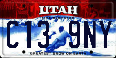 UT license plate C139NY