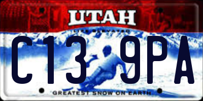 UT license plate C139PA