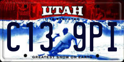 UT license plate C139PI