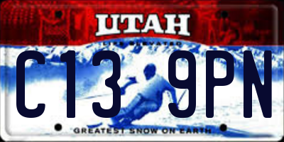 UT license plate C139PN