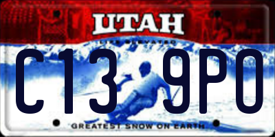 UT license plate C139PO
