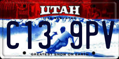 UT license plate C139PV