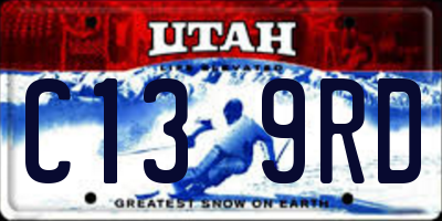 UT license plate C139RD