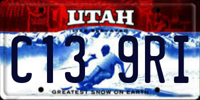 UT license plate C139RI