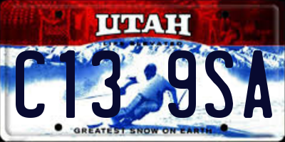 UT license plate C139SA