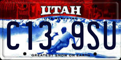 UT license plate C139SU