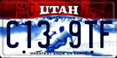 UT license plate C139TF