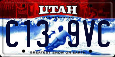 UT license plate C139VC